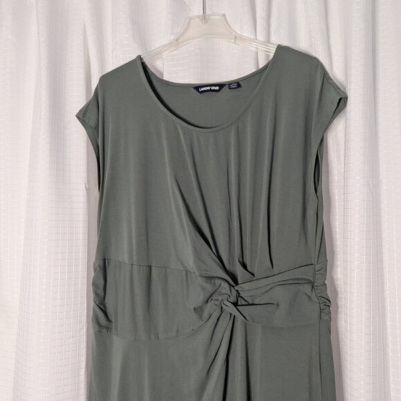 Land's End Army Green Cotton Blend Dress, Size 1XL - Picture 4 of 6